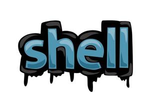 diseño de vector de escritura de shell sobre fondo blanco