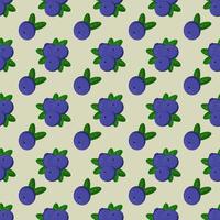 Seamless vector pattern of blueberries on a light background.For printing, wrapping paper,packaging, magazines, books, postcards, menu covers, web pages, fabrics,textiles,fruit stores. Stylish design.