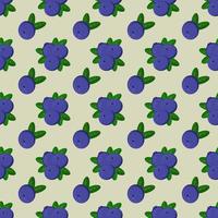 Seamless vector pattern of blueberries on a light background.For printing, wrapping paper,packaging, magazines, books, postcards, menu covers, web pages, fabrics,textiles,fruit stores. Stylish design.