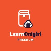 aprende el logotipo de onigiri vector