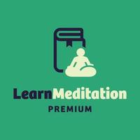 aprender logotipo de meditación vector