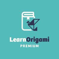 aprende el logotipo de origami vector