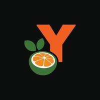 alfabeto naranja y logo vector