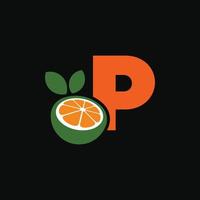 Alphabet Orange P Logo vector