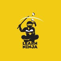 aprende el logotipo de ninja vector