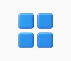Botones de aplicación cuadrados realistas en 3d juego emergente, icono, ventana y elementos ilustración vectorial vector