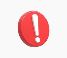 3d Realistic Warning button vector illustration.