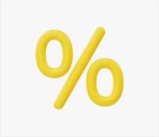 3d Realistic Percentage symbol vector illustration.