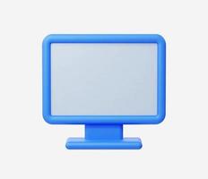 3d Realistic Computer monitor icon vector illustration.