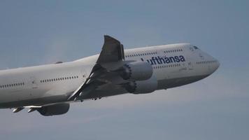Lufthansa Boeing 747 airliner departing from Frankfurt video