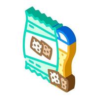 rusks snack for beer isometric icon vector illustration