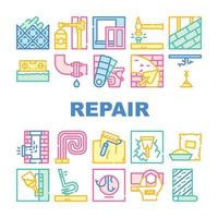 Home Repair Service Collection Icons Set Vector