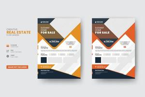 Creative modern real estate flyer design template vector