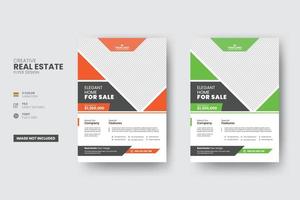 Real estate flyer design template vector