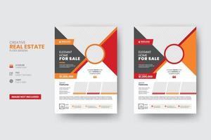 Real estate minimal flyer design template vector