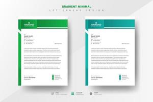 Gradient minimal letterhead design template vector