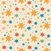 Seamless vector pattern in the form of stars. Freehand drawing style. Vector seamless pattern with stars.