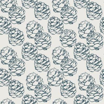 Seamless vector pattern from pine cones. Nature seamless pattern for wrapping, textile print, card.