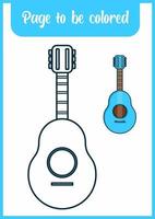 coloring book for kids, guitar vector