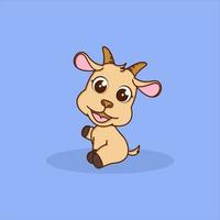 cute goat animal cartoon character vector