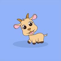 cute goat animal cartoon character vector