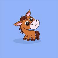 cute horse animal character vector