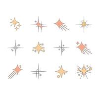 Twinkling stars. Sparkles, shining burst. Christmas vector symbols isolated