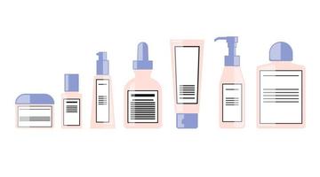 body lotions, serum, Skincare, spray, cream, sunscreen pump packaging  bottle cosmetic flat design vector