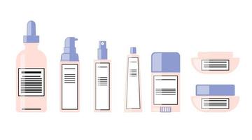 body lotions, serum, Skincare, spray, cream, sunscreen pump packaging  bottle cosmetic flat design vector