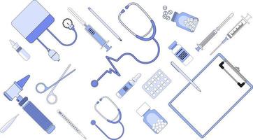 Ilustraciones de medical equipment flat design vector