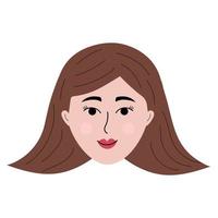 cara de mujer en estilo garabato. colorido avatar de niña sonriente. vector