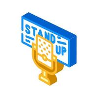 standup event isometric icon vector illustration color