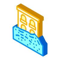 heavy rainfall disaster isometric icon vector illustration