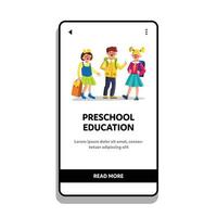 Preschool Education And Courses Children Vector Illustration