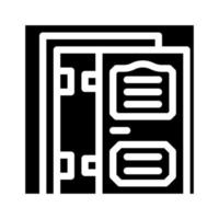 door installation glyph icon vector illustration black