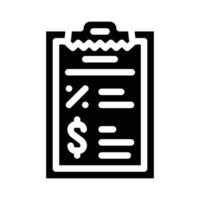 informar ingresos y porcentaje glifo icono vector ilustración