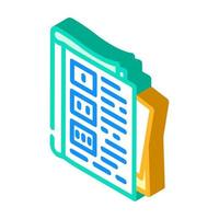 tutorial book isometric icon vector illustration