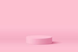Pink pastel product podium scene mock up vector