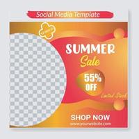 Social Media Template design with Gradient Shape. vector