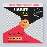 Colorful Social Media template banner with creative shape. vector