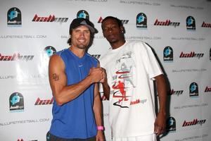 LOS ANGELES, MAY 1 - Joshua Morrow, Jamal Nelson arriving at the 1st Annual Ball Up Celebrity Streetball Game at Cal State Northridges Matadome Stadium on May 1, 2011 in Northridge, CA photo