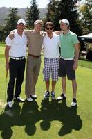 LOS ANGELES, APR 16 - Kyle Lowder, Jack Wagner, Brandon Beemer at the The Leukemia and Lymphoma Society Jack Wagner Golf Tournament at Lakeside Golf Course on April 16, 2012 in Toluca Lake, CA photo