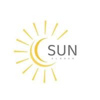 plantilla de logotipo de sol, ilustración de diseño de icono vector