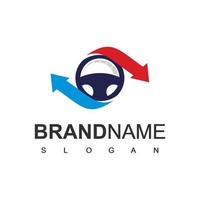 logotipo de la oferta de automóviles, alquiler de automóviles, concesionario de automóviles y concepto de logotipo de intercambio de automóviles vector