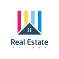 Real Estate Logo Design Template House Painting Concept vector