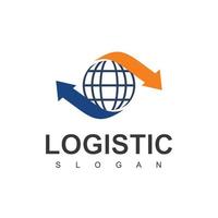 plantilla de logotipo logístico, icono de negocio de expedición y transporte vector