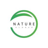 logotipo de la naturaleza con elemento de hoja circular, spa orgánico y concepto de negocio ecológico vector