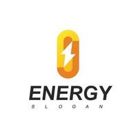 emblema del logotipo de energía con símbolo de perno vector