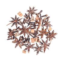 Spices Clove and cinnamon stick and star anise on white background photo
