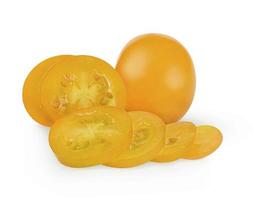 Yellow cherry Tomatoes isolated on white background photo